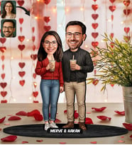 BK Gift Kişiye Özel Sevgili Karikatürlü Ahşap Biblo -5, Fotoğraftan Karikatür, Sevgililer Günü Hediyesi, Ev Hediyesi