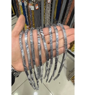 Hematit Taşı Dalgalı Rondela Kesim Parlak Gümüş 6x3mm Doğal Taş Dizi