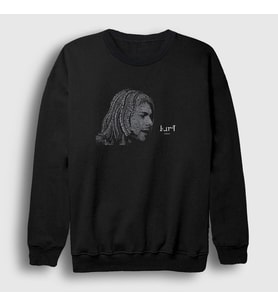Presmono Unisex Siyah Words Nirvana Kurt Cobain Sweatshirt 36119tt