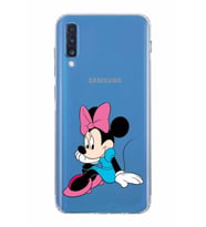 Samsung Galaxy A70  Kamera Korumalı  Kapak Minnie Mouse Tasarımlı  Şeffaf Kılıf