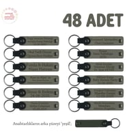 Kül Gri & Yeşil, Çocuk Partisi İçin Kişiselleştirilmiş Anahtarlık 48’li Takım, Herkese Özel Hediye