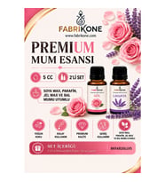 Premium Mum Esansı 5 cc 2'li Set - Gül, Lavanta - Soya Wax, Parafin, Jel Wax ve Bal Mumu Uyumlu BKFAB2GLLV5