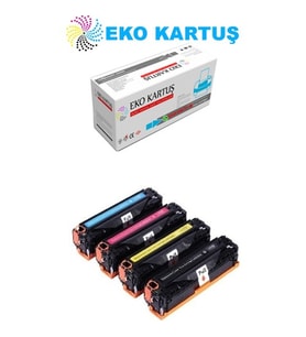 Eko Kartuş Hp Color Laserjet Pro Mfp M476NW (CC530A-CC531A-CC532A-CC533A) Set Muadil Toner (Siyah)