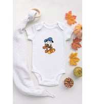 Daffy Duck Organik Baskılı Bebek Body %100 Pamuklu Beyaz Çıtçıtlı Badi Zıbın