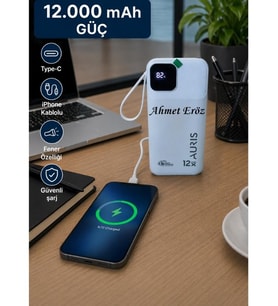 Kişiye Özel Dijital Powerbank 12000 Mah