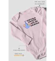 Kopyala yapıştır, ama yazılı Uzun Kollu Bebek Body %100 Pamuk