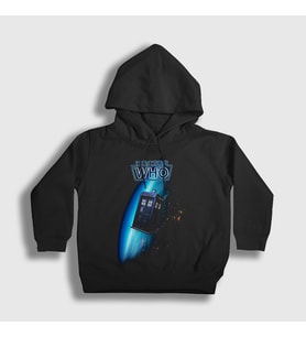 Presmono Unisex Çocuk Siyah Space Tardis Doktor Dr Doctor Who Kapüşonlu Sweatshirt 498911tt