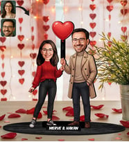 BK Gift Kişiye Özel Sevgili Karikatürlü Ahşap Biblo -9, Fotoğraftan Karikatür, Sevgililer Günü Hediyesi, Ev Hediyesi