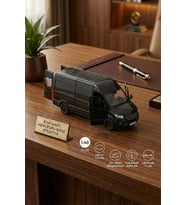 Kinsmart Mercedes-Benz Sprinter 1:48 Ölçek Metal Çek Bırak Oyuncak Minibüs - Siyah Model Araba