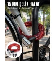 Metal Kilit Başlıklı Dayanıklı Bisiklet ve Scooter Güvenlik Kilidi