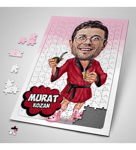 Kişiye Özel Hediye 240 Parça Zengin Adam Karikatürlü Puzzle