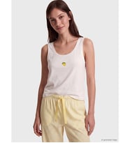 LCW DREAM Ekru U Yaka Nakışlı Kadın Pijama Üstü