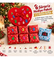 Advent Calendar Yılbaşı Hediye Kutusu - Sevgiliye Özel Kalp Kutulu Bijuteri & Sürpriz Hediye Seti (6