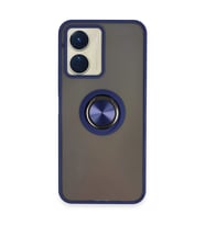 Vivo Y16 Kılıf Montreal Yüzüklü Silikon Kapak - Lacivert