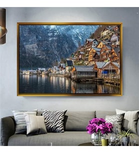 Altın Çerçeveli dekoratif tablo l1816 (Gold)