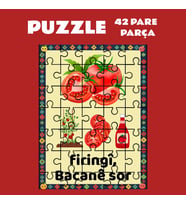 Pazil Bi Kurdî Firingî Bacanê Sor Domates - Kürtçe Puzzle Yapboz (42 Pare/Parça - A4) (Çok Renkli)
