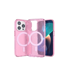 Apple iPhone 14 Pro Max Uyumlu Kılıf M-safe Şarj Özellikli Parlayan Simli Saydam Renkli Zore Allstar Kapak (Şeffaf)