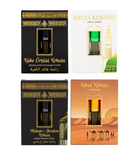 Kabe Örtüsü Kokusu Medine Ravza Kokusu Makamı İbrahim Kokusu ve Uhud kokusu Alkolsüz Esans 3ml