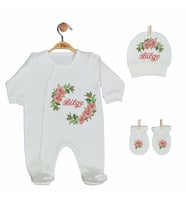 Pia Baby Gl 2202 İsme Özel Üçlü Tulum Set