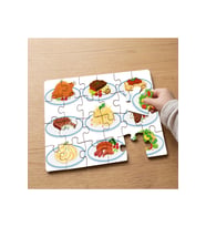 Akşam Yemekleri - Çeşitl Yemekler Tasarımlı 24 Parça Ahşap Çocuk Puzzle MPK0436