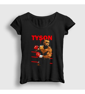 Presmono Kadın Siyah Punch Mike Tyson T-Shirt 158269tt