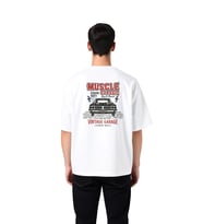 Erkek Oversize Vintage Araç Tamiri Klasik Otomotiv Baskılı Tişört Rahat Kesim Günlük Modern Şık