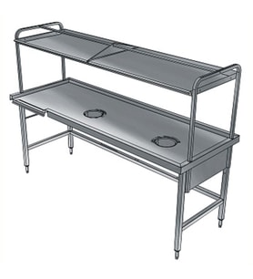 Electrolux Professional Bulaşık Kabul Tezgahı, 2 Sıyırma Hunisi, Basket Raflı, Sağdan Sola - 2200x800 Mm BHST2208R