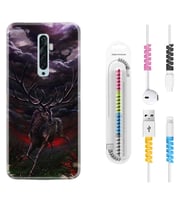 Oppo Reno 2Z 4 Lite 4 Pro 5 6 7 A31 Kılıf Kablo Koruma Spiral Silikon Dark Deer 1786