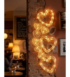 Dekoratif Kalp LED Neon Lamba Romantik Oda Balkon ve Masa Üstü Işığı