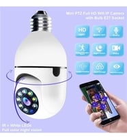 360 Panoramik Ampul Kamera Güvenlik Kamerası Çift Wifi 360 Derece Gece Görüşlü