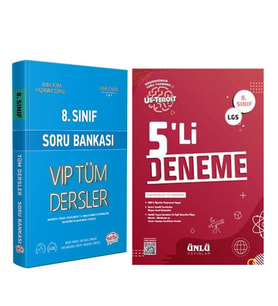 Editör Yayınları 8. Sınıf VİP Tüm Dersler Soru ve Ünlü 5 li Deneme Seti 2 Kitap