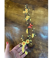 36X13 CM NAKIŞ İŞLEME SARI BAHAR DALI ARMA APLİKE