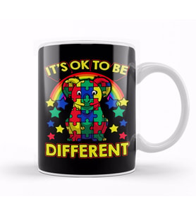 It s OK To Be Different Autism Awareness Panda Kupa Bardak Porselen