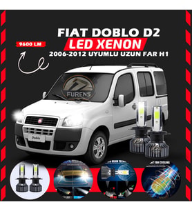 Fiat Doblo D2 2006-2012 Uzun Far Uyumlu Şimşek Etkili Led Xenon Pro Series H1