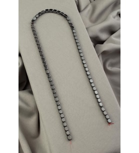 Hematit Doğal Taş Mat Gri Dikdörtgen Kesim 4x6mm Dizi [AA]