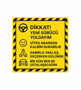 Acemi Sürücü Folyo Sticker Etiket
