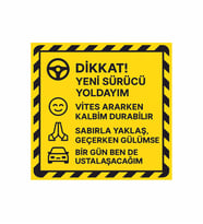Acemi Sürücü Folyo Sticker Etiket