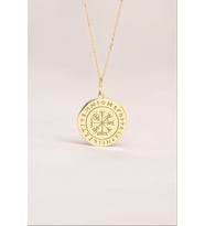 Kişiye Özel Viking Pusulası Kolye 925K Gümüş (Gold)