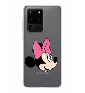 Samsung Galaxy S20 Ultra Kapak Minnie Mouse Tasarımlı Şeffaf Silikon Kılıf