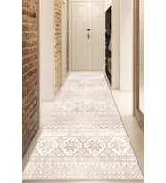 Dijital Baskılı Kaymaz Taban Yıkanabilir Modern Yolluk Ve Koridor Halısı NDU-HT-986 (Bej)