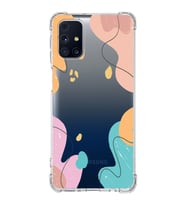 Samsung Galaxy M31s  Köşe Korumalı Antişok Kapak Karışık Renkler Tasarımlı Şeffaf Silikon Kılıf