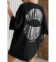 Unisex Dont Baskılı Tshirt (Siyah)