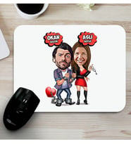 Kişiye Özel Ben Sana Mahkum Karikatürlü Mouse Pad