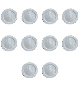 Parti Davet Piknik Doğum Günü Sert Plastik Mika Tabak - Beyaz - 18 Cm. - 6'lı 10 Paket