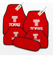 Tofaş Oto Halı Paspas 5 Parça Set – Kaymaz Tabanlı, Kolay Temizlenen, Suya Dayanıklı Araç Paspası (Kırmızı)