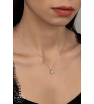 SWAROVSKİ CRYSTAL BAGET  925 AYAR GÜMÜŞ KOLYE