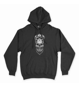 Kuru Kafa Şah Siyah Kapşonlu Sweatshirt Hoddie