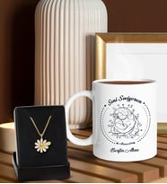 BK Gift Kişiye Özel İsimli Anneler Günü  Beyaz Kupa ve Papatya Kolye Hediye Seti, Anneler Günü Hediyeleri, Anneye Hediye-8