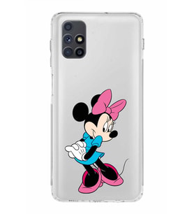 Samsung Galaxy M51  Kamera Korumalı Kapak Minnie Mouse Tasarımlı  Şeffaf  Kılıf