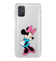 Samsung Galaxy M51  Kamera Korumalı Kapak Minnie Mouse Tasarımlı  Şeffaf  Kılıf